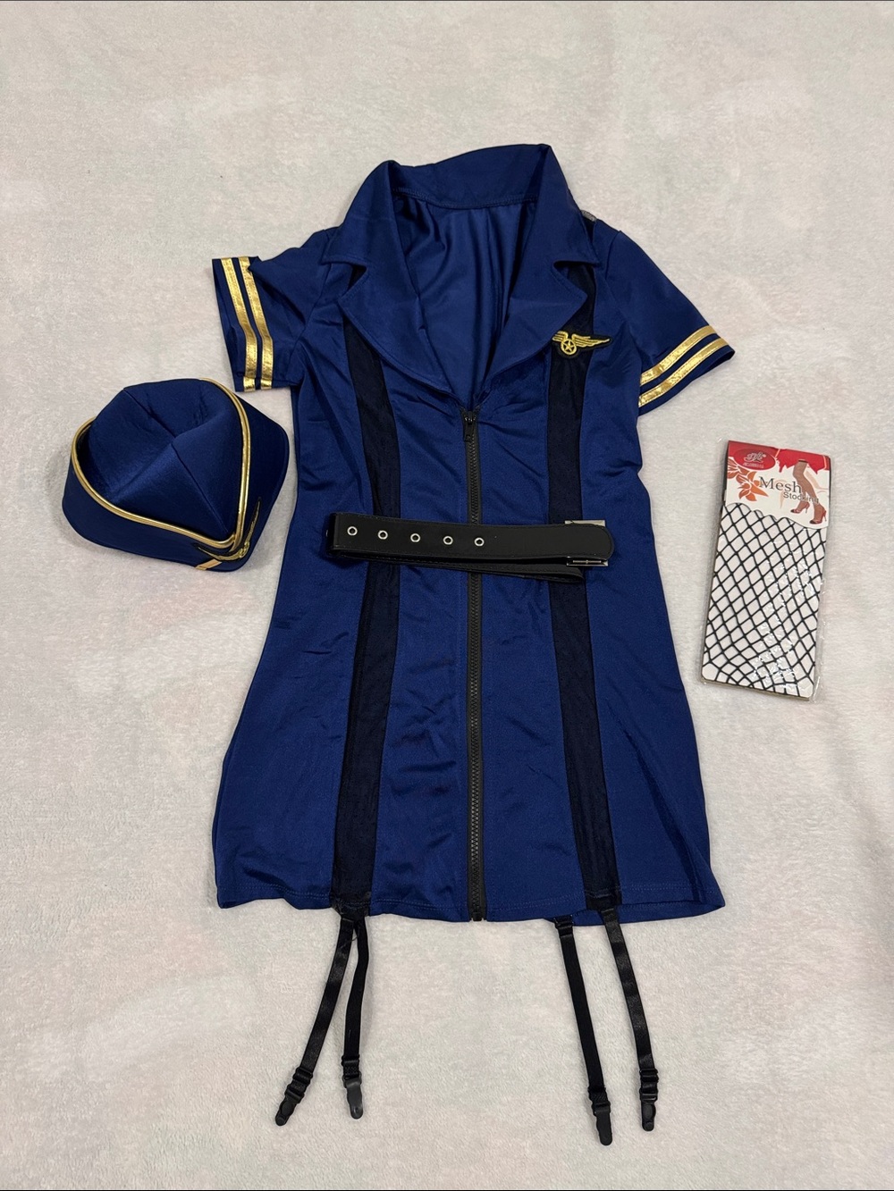 Sexy Flight Attendant Costume Dress with Hat